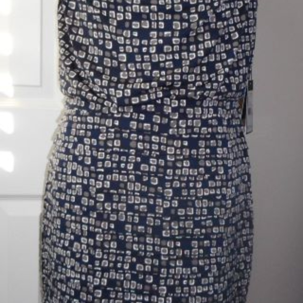 Adrianna Papell Blouson Banded Sheath Size 10